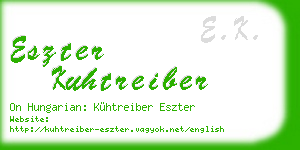 eszter kuhtreiber business card